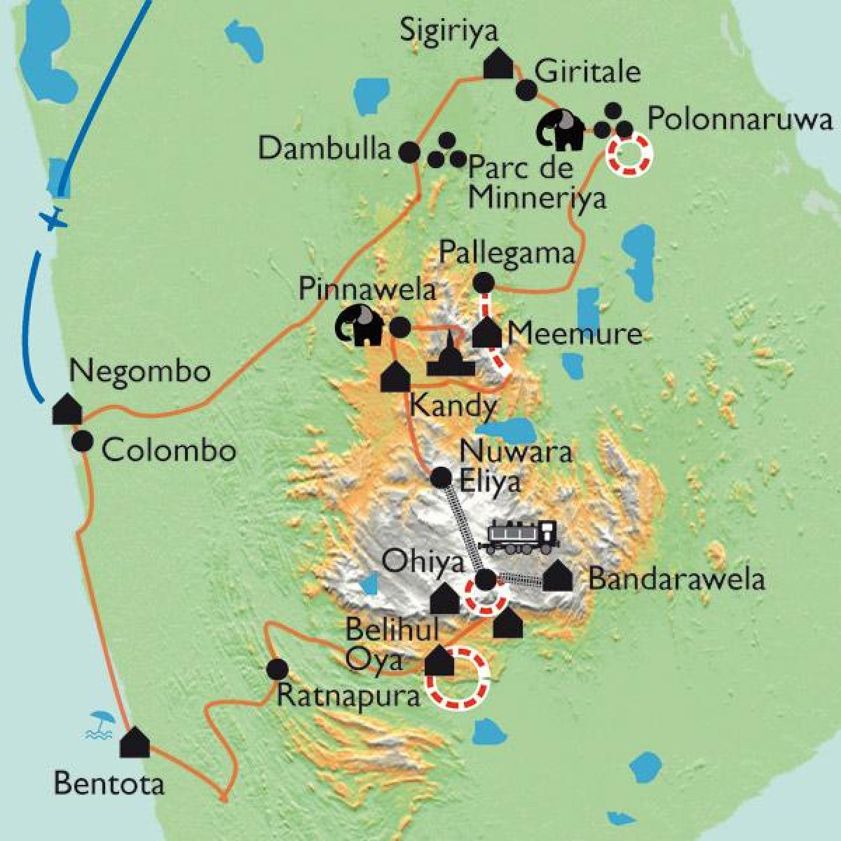 Шрі-Ланка на карті Сигирии