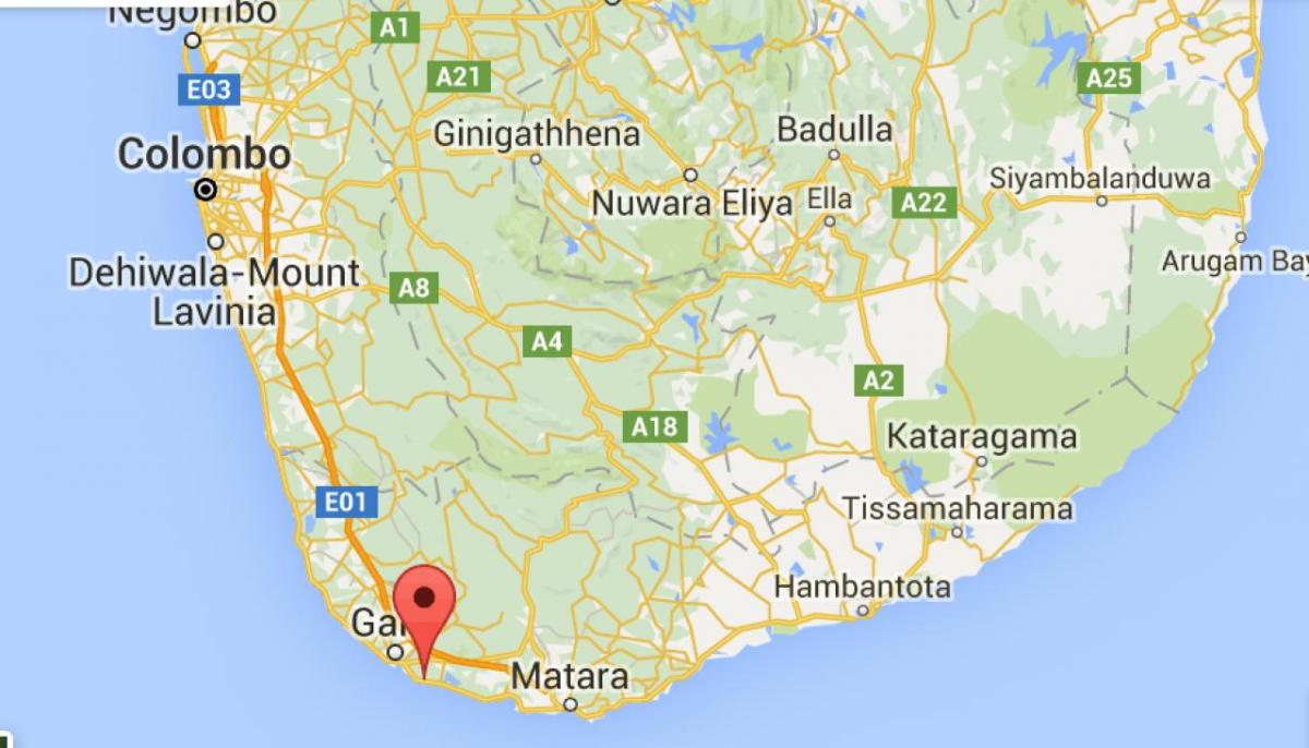  карта південно-заході Шрі-Ланки