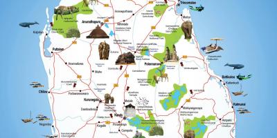 Туристичних місць на Шрі-Ланці карті
