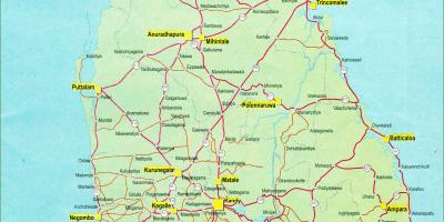 Відстань дорожню карту Шрі-Ланки