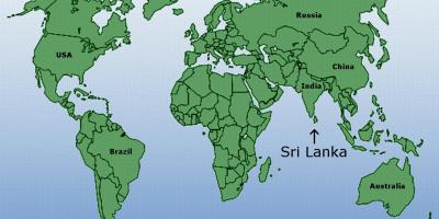 Карта світу, показує Шрі-Ланка