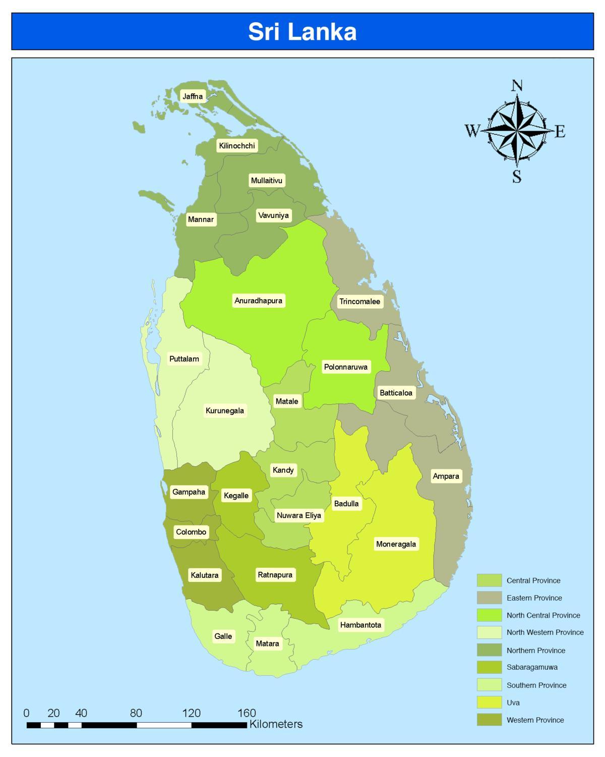 район в Шрі-Ланці карті