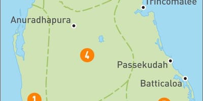 Карта Шрі-Ланки регіонів