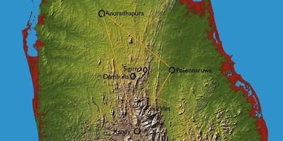 Карта пагорб країні Шрі-Ланка