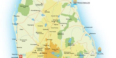 Точки Шрі-Ланка інтересів карті