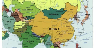 Шрі-Ланка карта в Азії