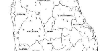 Карта Шрі-Ланки на карті чорний і білий