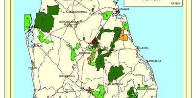 Карта національних парків у Шрі-Ланці