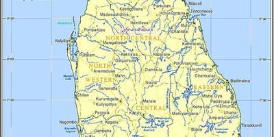 Карта озер в Шрі-Ланці